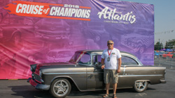 Phil in front of his 1955 Two Door Sedan at Hot August Nights in Reno the summer of 2018 after driving all the way there from Virginia in his 55 Sedan with Nerd Rods Chassis.